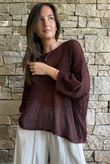 Conrad Grunge Loose Cotton Knit Merlot
